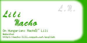 lili macho business card